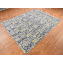 Load image into Gallery viewer, 8&#39;10&quot;x11&#39;9&quot; Butter Yellow, Wool and Silk, Transitional Design, Hand Knotted, Oriental Rug FWR522792