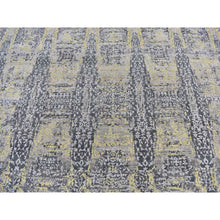 Load image into Gallery viewer, 8&#39;10&quot;x11&#39;9&quot; Butter Yellow, Wool and Silk, Transitional Design, Hand Knotted, Oriental Rug FWR522792
