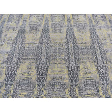 Load image into Gallery viewer, 8&#39;10&quot;x11&#39;9&quot; Butter Yellow, Wool and Silk, Transitional Design, Hand Knotted, Oriental Rug FWR522792