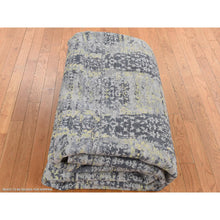 Load image into Gallery viewer, 8&#39;10&quot;x11&#39;9&quot; Butter Yellow, Wool and Silk, Transitional Design, Hand Knotted, Oriental Rug FWR522792