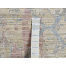 Load image into Gallery viewer, 9&#39;x11&#39;10&quot; Light Goldenrod Yellow, Pastel Colors, Trellis Design, Textured Wool and Pure Silk Genuine, Hand Knotted, Oriental Rug FWR522798