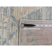 Load image into Gallery viewer, 9&#39;x11&#39;10&quot; Light Goldenrod Yellow, Pastel Colors, Trellis Design, Textured Wool and Pure Silk Genuine, Hand Knotted, Oriental Rug FWR522798