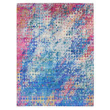 Load image into Gallery viewer, 9&#39;1&quot;x12&#39;1&quot; Maya Blue, THE PEACOCK, Colorful, Sari Silk, Hand Knotted, Oriental Rug FWR522828