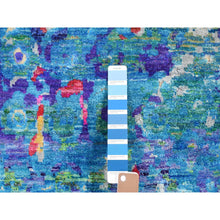 Load image into Gallery viewer, 9&#39;1&quot;x12&#39;1&quot; Maya Blue, THE PEACOCK, Colorful, Sari Silk, Hand Knotted, Oriental Rug FWR522828