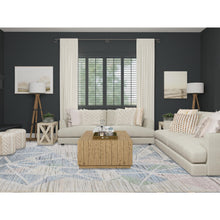 Load image into Gallery viewer, 9&#39;x12&#39; Ivory, Modern Abstract Design, Fluffy Soft Pile, Pure Silk with Textured Wool, Hi-low, Hand Knotted, Oriental Rug FWR522870