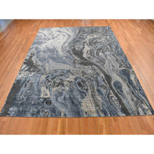 Load image into Gallery viewer, 9&#39;x12&#39;1&quot; Air Force Blue, Geological Design, Wool and Pure Silk, Hand Knotted, Oriental Rug FWR522876