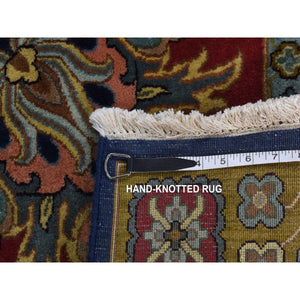 9'1"x12'2" Yale Blue, 300 KPSI, New Zealand Wool, Hand Knotted, Oriental Rug FWR522912