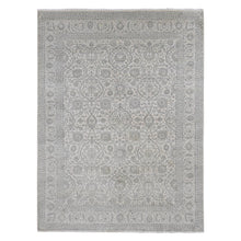 Load image into Gallery viewer, 8&#39;10&quot;x12&#39; Ash Gray, Arabesque Motif, Pure silk Tone on Tone Hand Knotted Oriental Rug FWR522930