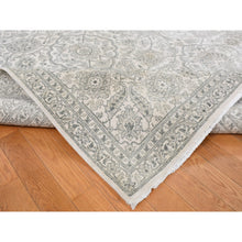 Load image into Gallery viewer, 8&#39;10&quot;x12&#39; Ash Gray, Arabesque Motif, Pure silk Tone on Tone Hand Knotted Oriental Rug FWR522930