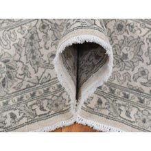Load image into Gallery viewer, 8&#39;10&quot;x12&#39; Ash Gray, Arabesque Motif, Pure silk Tone on Tone Hand Knotted Oriental Rug FWR522930