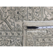 Load image into Gallery viewer, 8&#39;10&quot;x12&#39; Ash Gray, Arabesque Motif, Pure silk Tone on Tone Hand Knotted Oriental Rug FWR522930