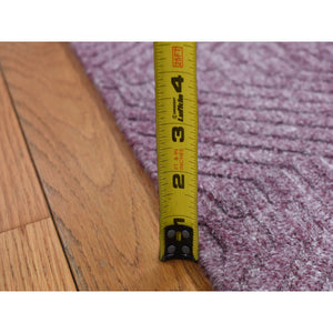 5'1"x7'1" Wine Dregs Purple, Hand Loomed, Tone on Tone, Pure Wool, Oriental Rug FWR522960