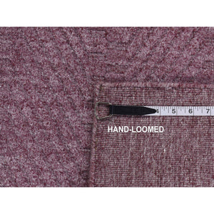 5'1"x7'1" Wine Dregs Purple, Hand Loomed, Tone on Tone, Pure Wool, Oriental Rug FWR522960