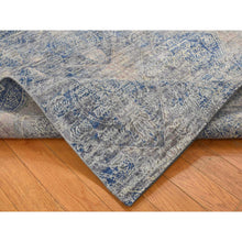 Load image into Gallery viewer, 4&#39;9&quot;x7&#39; Medium Gray, ERASED ROSSETS, Silk with Textured Wool, Hand Knotted, Oriental Rug FWR523020