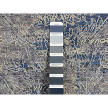 Load image into Gallery viewer, 4&#39;9&quot;x7&#39; Medium Gray, ERASED ROSSETS, Silk with Textured Wool, Hand Knotted, Oriental Rug FWR523020