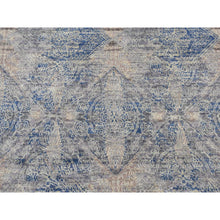 Load image into Gallery viewer, 4&#39;9&quot;x7&#39; Medium Gray, ERASED ROSSETS, Silk with Textured Wool, Hand Knotted, Oriental Rug FWR523020