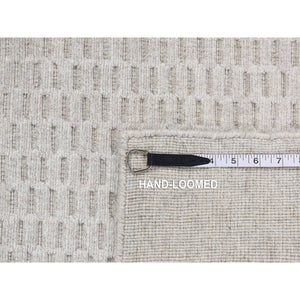 5'x7' Ivory, Hand Loomed, 100% Wool, Tone on Tone Design, Oriental Rug FWR523056