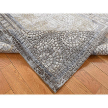 Load image into Gallery viewer, 5&#39;2&quot;x6&#39;10&quot; Tan Color, Silken, Roman Mosaic Design, Hand Knotted, Oriental Rug FWR523068