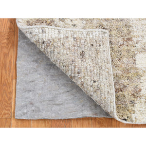 3'x3' Khaki Brown, Organic Wool, Tone on Tone, Soft and Vibrant Pile, Sustainable, Undyed, Natural Abrash, Minimalist Design, Hand Knotted, Sample Oriental Rug FWR523140