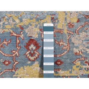 3'10"x5'10" Air Force Blue, Hand Knotted, 100% Wool, Broken Design, Oriental Rug FWR523182