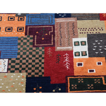 Load image into Gallery viewer, 3&#39;10&#39;&#39;x5&#39;8&#39;&#39; Dutch white, Persian Lori Buft, Gabbeh, Patchwork Design, Wool Hand Knotted Oriental Rug FWR523188
