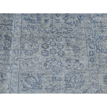 Load image into Gallery viewer, 3&#39;1&quot;x8&#39;3&quot; Carbon Gray, Tone on Tone, Modern Tabriz Design, Wool and Silk, Hand Knotted, Runner Oriental Rug FWR523206