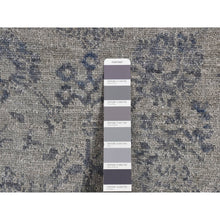 Load image into Gallery viewer, 3&#39;1&quot;x8&#39;3&quot; Carbon Gray, Tone on Tone, Modern Tabriz Design, Wool and Silk, Hand Knotted, Runner Oriental Rug FWR523206