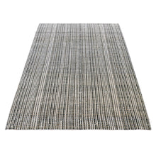 Load image into Gallery viewer, 4&#39;x5&#39;10&quot; British Racing Green, Modern Tone on Tone Criss Cross Design, Pure Wool, Hand Knotted, Oriental Rug FWR523284