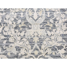 Load image into Gallery viewer, 4&#39;x6&#39;3&quot; Thunder Gray, Hunting Design, Silk with Textured Wool, Hand Knotted, Oriental Rug FWR523314