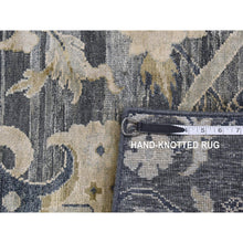 Load image into Gallery viewer, 4&#39;x6&#39;3&quot; Thunder Gray, Hunting Design, Silk with Textured Wool, Hand Knotted, Oriental Rug FWR523314
