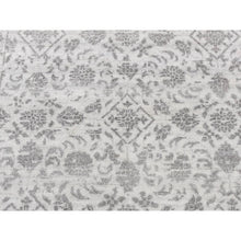 Load image into Gallery viewer, 4&#39;1&quot;x6&#39;2&quot; Ivory, Broken and Erased Tabriz Fish Mahi Design, Wool and Silk, Hand Knotted, Tone on Tone, Oriental Rug FWR523338