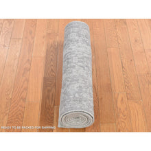 Load image into Gallery viewer, 2&#39;5&quot;x8&#39;2&quot; Ash Gray, Jacquard Hand Loomed, Broken Cypress Tree Design, Silken, Thick and Plush, Runner Oriental Rug FWR523404