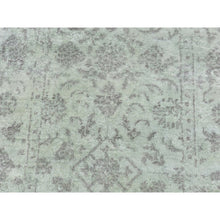 Load image into Gallery viewer, 2&#39;6&quot;x8&#39;3&quot; Gin Green, Pure Wool, All Over Tabriz Mahi Fish Design, Hand Knotted, Runner Oriental Rug FWR523416