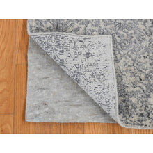 Load image into Gallery viewer, 2&#39;5&quot;x8&#39;2&quot; Gainsboro Gray, Fine Jacquard Erased Design, Wool and Silk, Hand Loomed, Runner Oriental Rug FWR523422