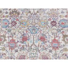 Load image into Gallery viewer, 2&#39;7&quot;x8&#39;3&quot; Platinum Gray, Silk with Textured Wool, Tabriz, Hand Knotted, Runner Oriental Rug FWR523458