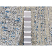 Load image into Gallery viewer, 2&#39;6&quot;x9&#39;9&quot; Bright Gray, Fine Jacquard Hand Loomed, Modern Design, Wool and Silk, Runner Oriental Rug FWR523608