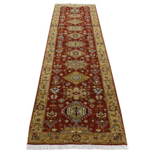 Load image into Gallery viewer, 2&#39;9&quot;x9&#39;9&quot; Sangria Red, Karajeh Design, Pure Wool, Hand Knotted, Runner Oriental Rug FWR523650