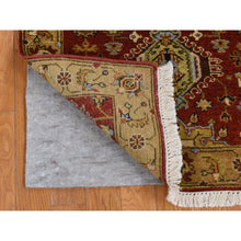 Load image into Gallery viewer, 2&#39;9&quot;x9&#39;9&quot; Sangria Red, Karajeh Design, Pure Wool, Hand Knotted, Runner Oriental Rug FWR523650