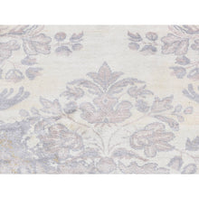 Load image into Gallery viewer, 2&#39;9&quot;x9&#39;7&quot; Ivory, Flower Design, Wool and Silk, Tone on Tone, Handmade, Runner Oriental Rug FWR523668
