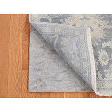 Load image into Gallery viewer, 2&#39;6&quot;x10&#39;2&quot; Ash Gray, Oushak Influence, Silk with Textured Wool, Hand Knotted, Runner Oriental Rug FWR523722