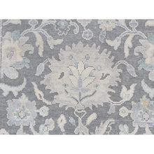 Load image into Gallery viewer, 2&#39;6&quot;x10&#39;2&quot; Ash Gray, Oushak Influence, Silk with Textured Wool, Hand Knotted, Runner Oriental Rug FWR523722
