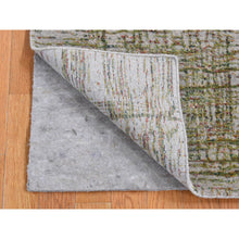 Load image into Gallery viewer, 2&#39;6&quot;x9&#39;9&quot; Timberwolf Gray, Fine Jacquard Hand Loomed, Modern, Wool and Silk, Runner Oriental Rug FWR523734
