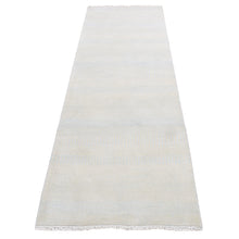 Load image into Gallery viewer, 2&#39;7&quot;x8&#39; Parchment White, Grass Design Gabbeh, Wool and Silk, Hand Knotted, Runner Oriental Rug FWR523752