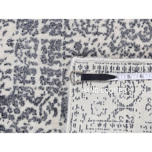 2'5"x7'9" Ivory, Hand Loomed, Wool and Art Silk, Mamluk Design, Runner Oriental Rug FWR523770