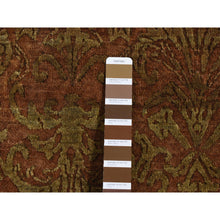 Load image into Gallery viewer, 2&#39;5&quot;x11&#39;4&quot; Bitter Chocolate Brown, Abarasque Design, Nepali Tone on Tone, Wool and Silk, Hand Knotted, Runner Oriental Rug FWR523806
