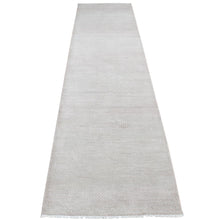 Load image into Gallery viewer, 2&#39;7&quot;x11&#39;3&quot; Champagne Pink, Grass Design Gabbeh, Wool and Silk, Hand Knotted, Runner Oriental Rug FWR523812
