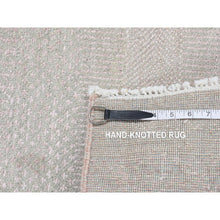 Load image into Gallery viewer, 2&#39;7&quot;x11&#39;3&quot; Champagne Pink, Grass Design Gabbeh, Wool and Silk, Hand Knotted, Runner Oriental Rug FWR523812