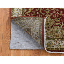 Load image into Gallery viewer, 2&#39;4&quot;x11&#39;5&quot; Barn Red, Kashan Revival, New Zealand Wool, Hand Knotted, 300 KPSI, Runner Oriental Rug FWR523830
