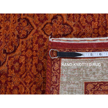 Load image into Gallery viewer, 2&#39;9&quot;x11&#39;10&quot; Pumpkin Orange, Tabriz Mahi, Wool, Dense Weave, Hand Knotted, Runner Oriental Rug FWR523848