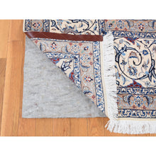 Load image into Gallery viewer, 10&#39;1&quot;x13&#39;5&quot; Ivory, New Persian Nain, All Over Vines Design, 400 KPSI, Wool and Silk, Super Fine and Detailed Weave, Hand Knotted, Oriental Rug FWR523866